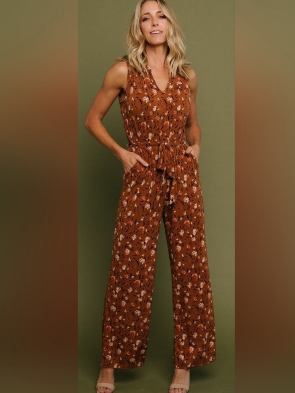 Baltic Born Grove Tank Jumpsuit in Copper Multi